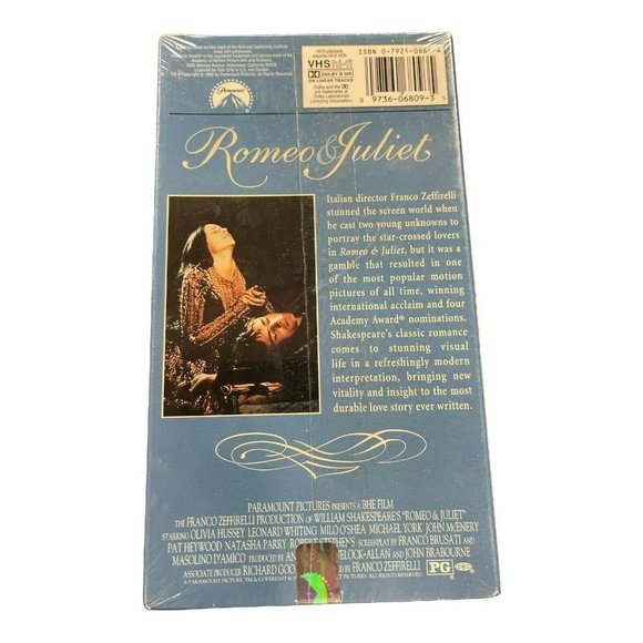 Romeo and Juliet VHS 1998 Tragedy Shakespeare Romance Drama Sealed by Paramount - Picture 2 of 4